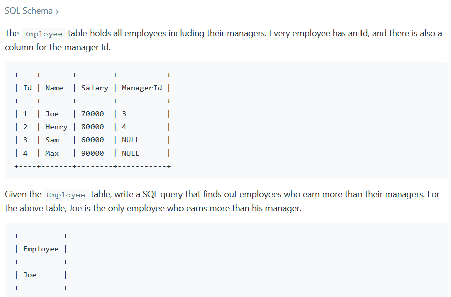 SQL Leetcode 181: Give the Name of Employees Earning More ...
